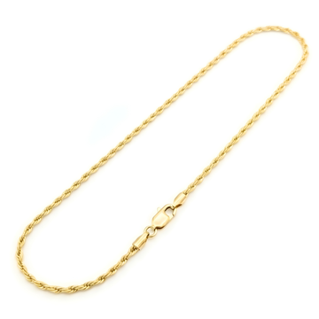 18K Gold Filled Classic Diamond-Cut Rope Chain Necklace (60cm x 3mm) – Dainty Twisted Gold Chain for Men & Women
