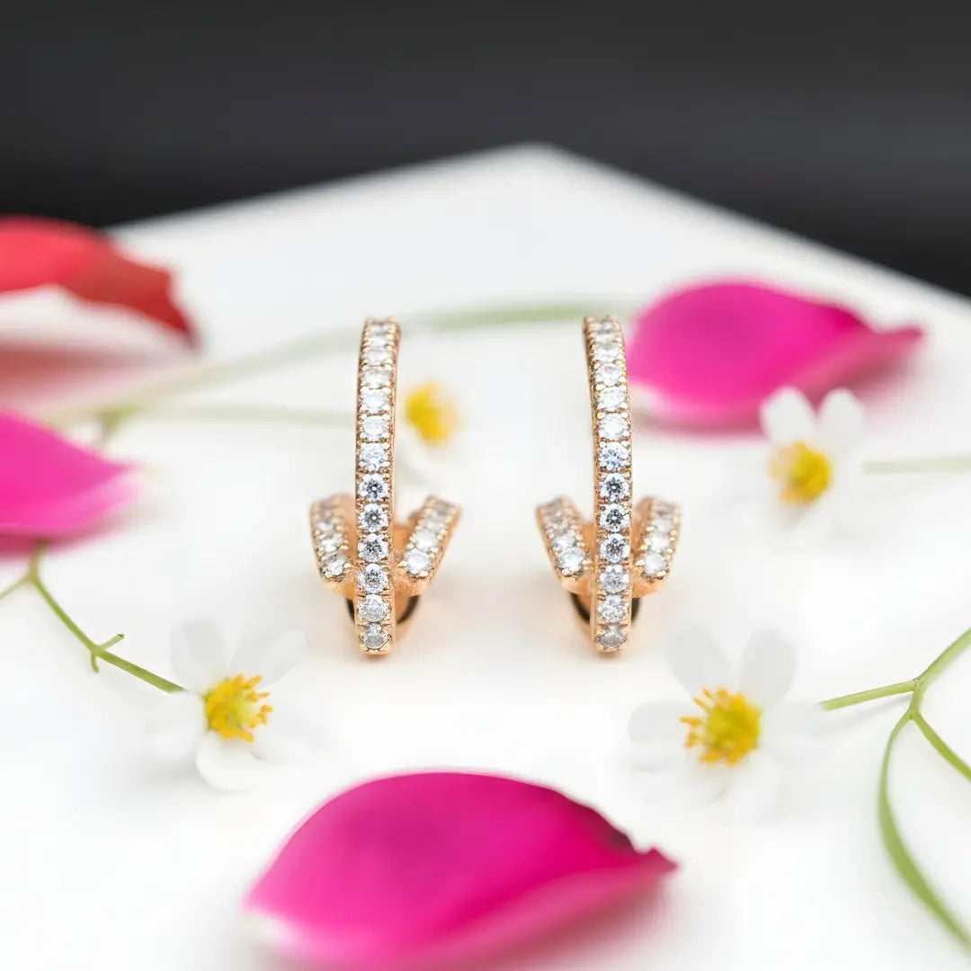 18k Rose Gold Filled Huggie Earrings