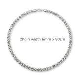 Gold & Silver Tone Wheat Spiga Chain Necklace (6mm x 50cm) – Bold Braided Statement Jewelry [skujdzlukebox3]