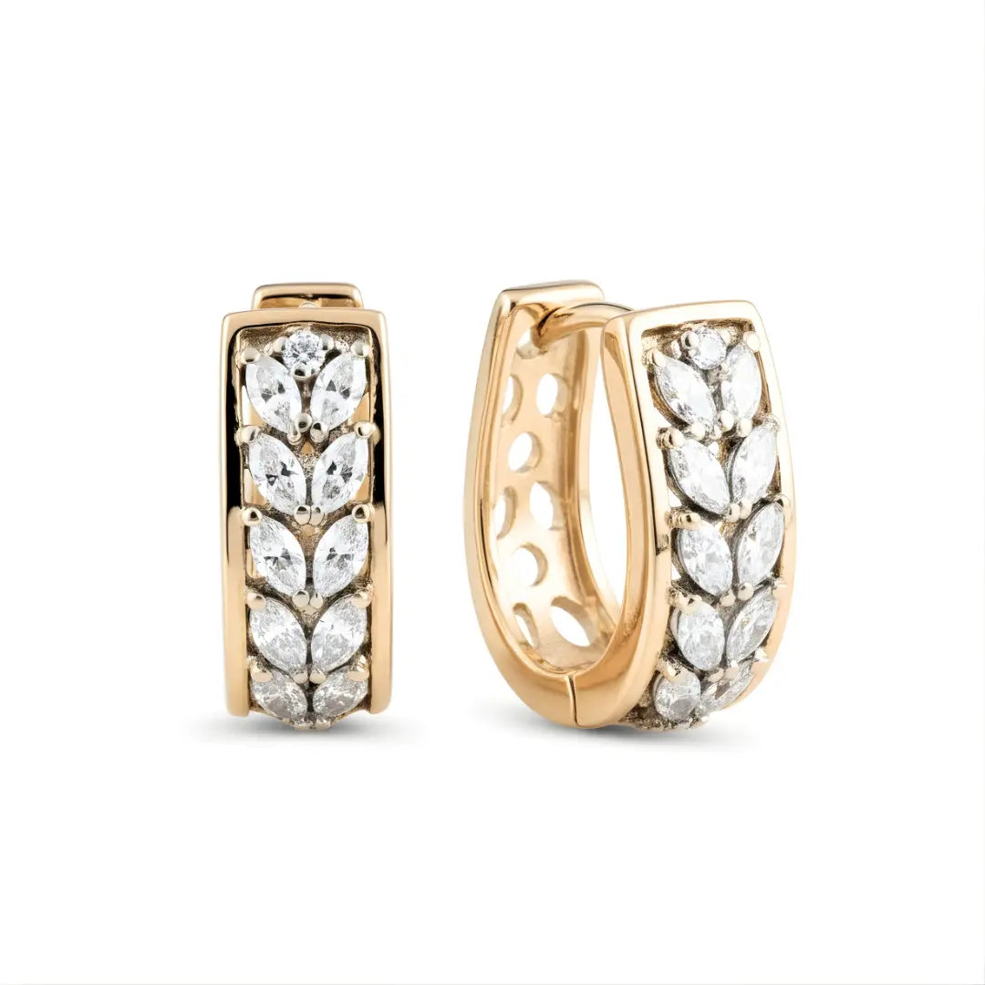 18K Gold Filled Diamond Huggie Earrings