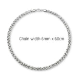 Gold & Silver Tone Wheat Spiga Chain Necklace (6mm x 60cm) – Bold Braided Statement Jewelry [skujdzlukebox4]