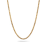 18K Gold Filled Rope Chain – 60cm & 3mm Unisex Tarnish-Proof Chain