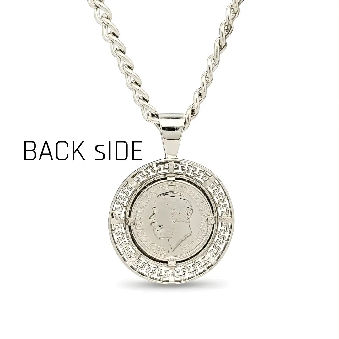 Silver Full Sovereign Pendant Necklace