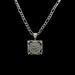 Load image into Gallery viewer, Silver Rhodium Plated Square Sovereign Pendant Necklace
