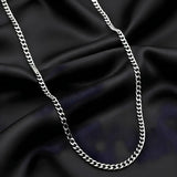 60CM x 4MM Stainless Steel Cuban Curb Chain Necklace – Unisex Tarnish-Proof Silver Chain