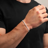 Cuban Link Chain Bracelet – 20cm 4mm Classic Curb Chain Bracelet in 18K Gold Filled & Polished Silver for Men & Women