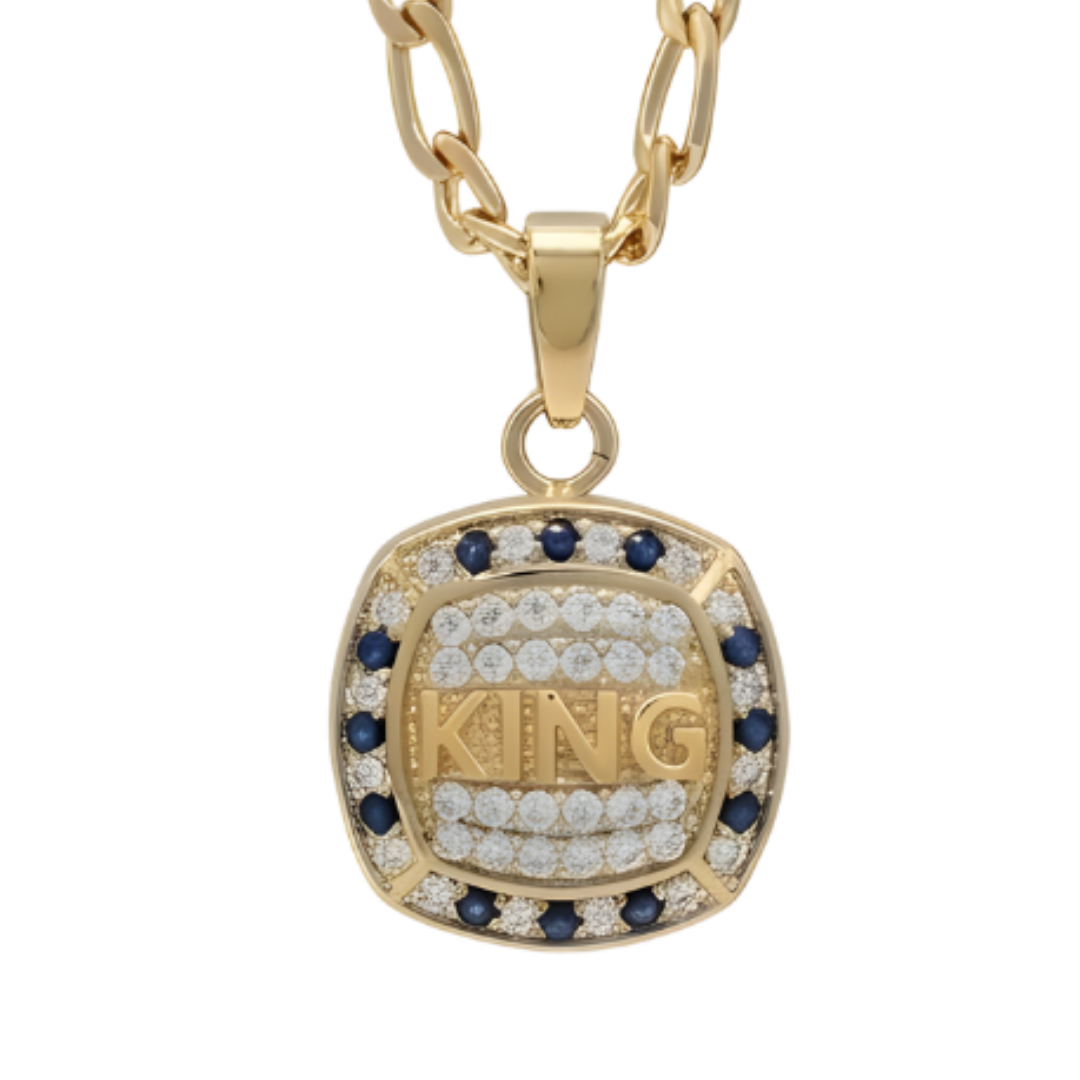 18K Gold Filled Customized King Pendant Necklace