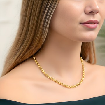 18K Gold Filled Belcher Chain Necklace – Classic Rolo Link Chain for Men & Women