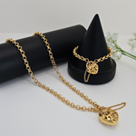 Load image into Gallery viewer, 18K Gold Filled Tarnish Proof Padlock Set
