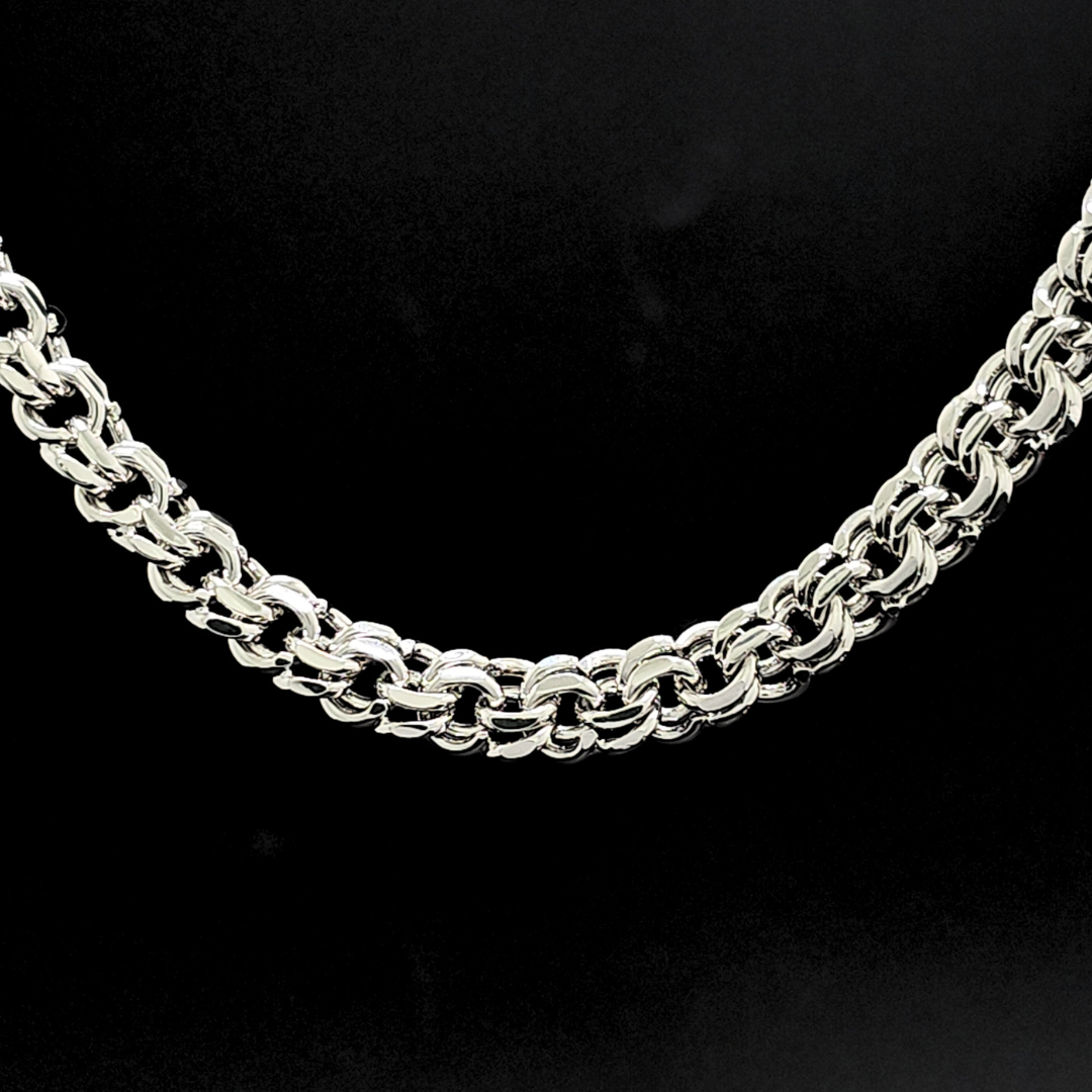 Silver Rhodium Plated Interlinked Chain