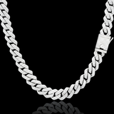 Silver Iced Out Cuban Link Chain