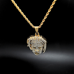 Load image into Gallery viewer, Gold Filled Micro Paved Face Rhinestone Pendant Necklace
