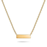 48cm Chain 18K Gold-Filled Horizontal Bar Pendant Necklace –  Tarnish-Proof Minimalist Gold Bar Jewelry
