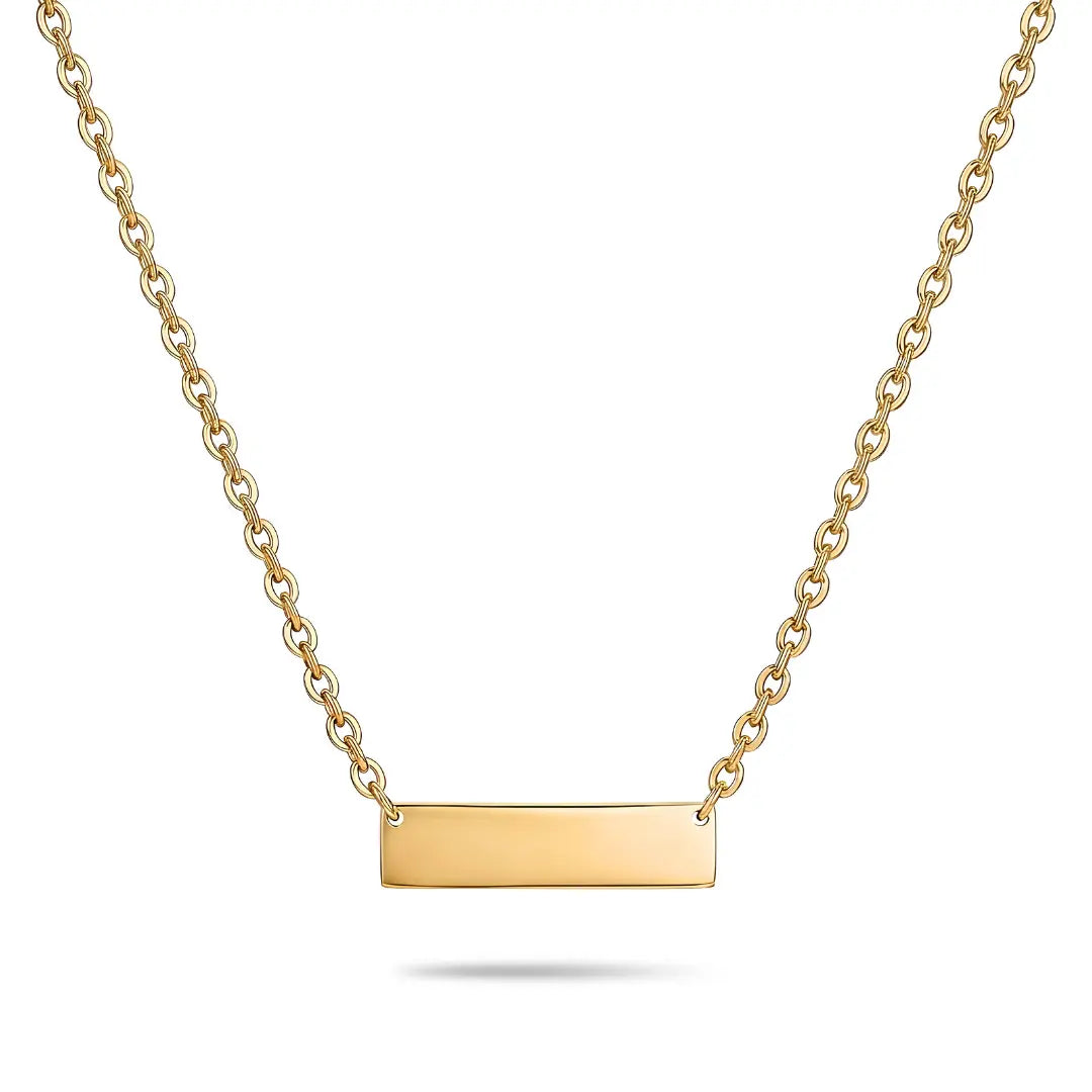 48cm Chain 18K Gold-Filled Horizontal Bar Pendant Necklace –  Tarnish-Proof Minimalist Gold Bar Jewelry