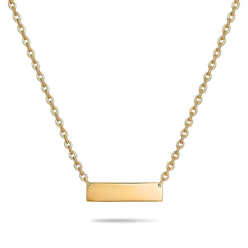 48cm Chain 18K Gold-Filled Horizontal Bar Pendant Necklace –  Tarnish-Proof Minimalist Gold Bar Jewelry