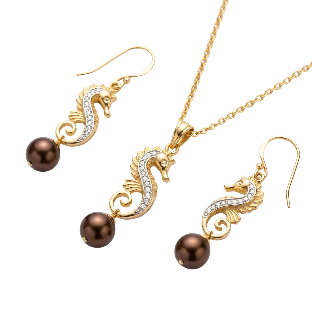 18K Gold Filled Hawaiian Sea Horse Pendant Necklace