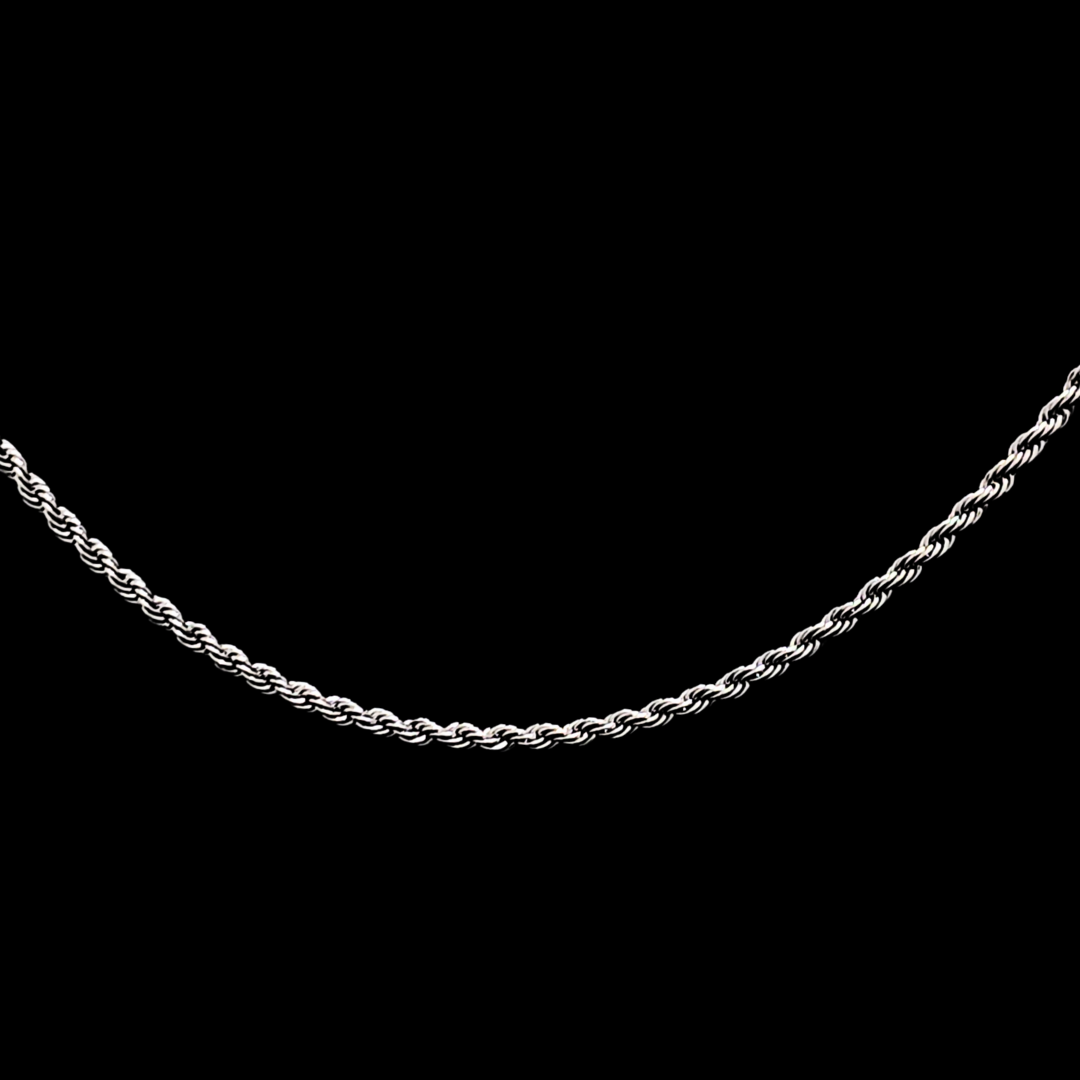 Silver Rhodium Plated Rope Chain