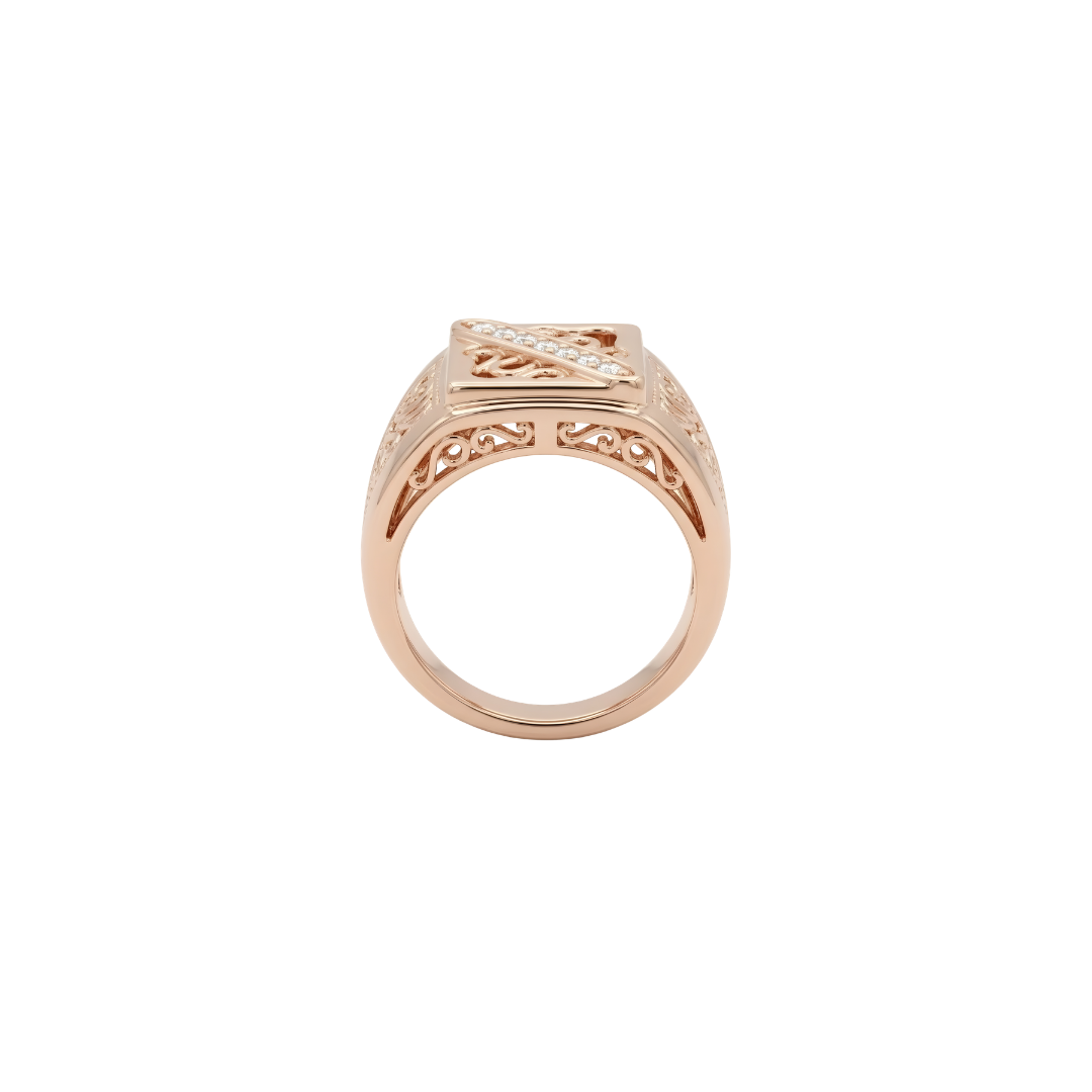18K Rose Gold Filled Square Ring.