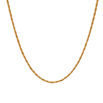 18K Gold Filled Twisted Rope Chain Necklace – 60cm Classic Gold Chain