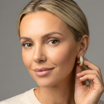 Load image into Gallery viewer, Reversible 18mm Cubic Zirconia Huggie Earrings – Tarnish-Proof Everyday Luxury