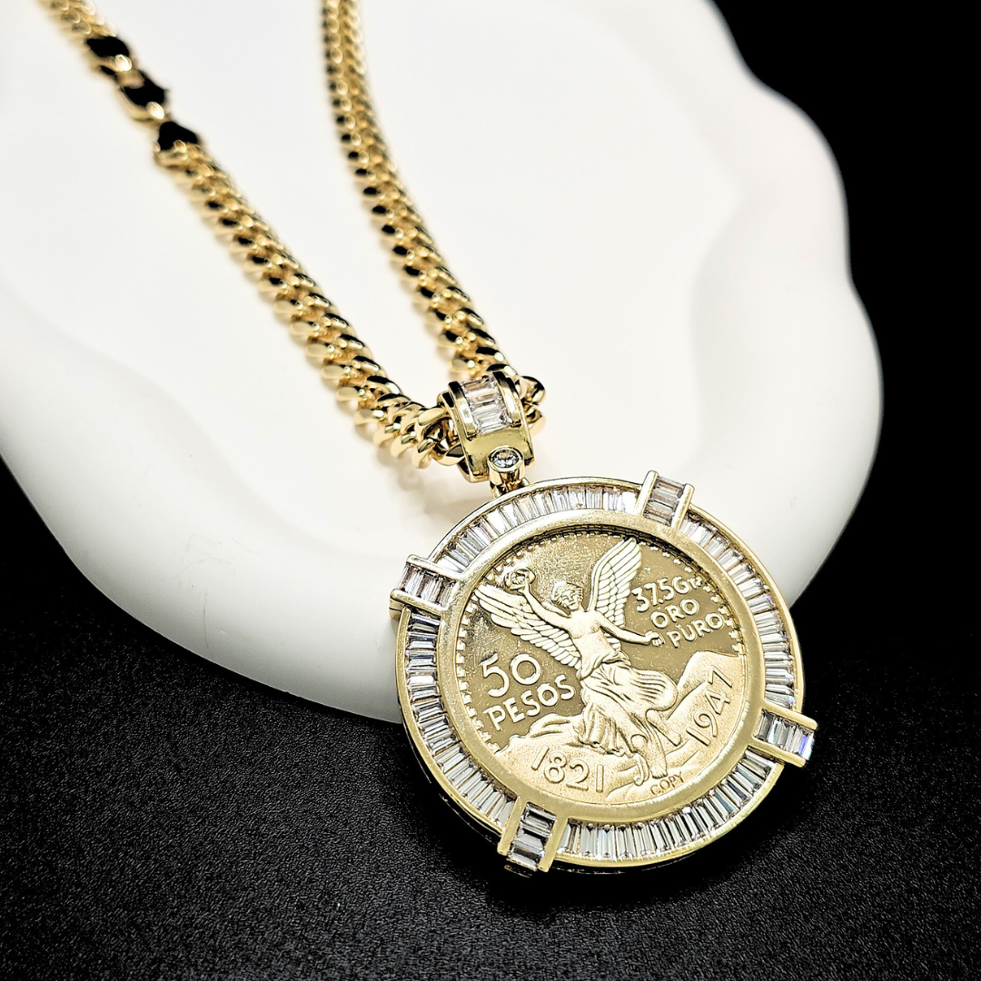 14K Gold Filled 50 Peso Pendant Necklace