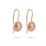 18K Gold Filled Textured Ball Drop Leverback Earrings – 20mm Hammered Coin-Texture Drop