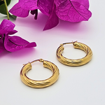 Load image into Gallery viewer, 18K Gold Filled Thick Hoop Earrings