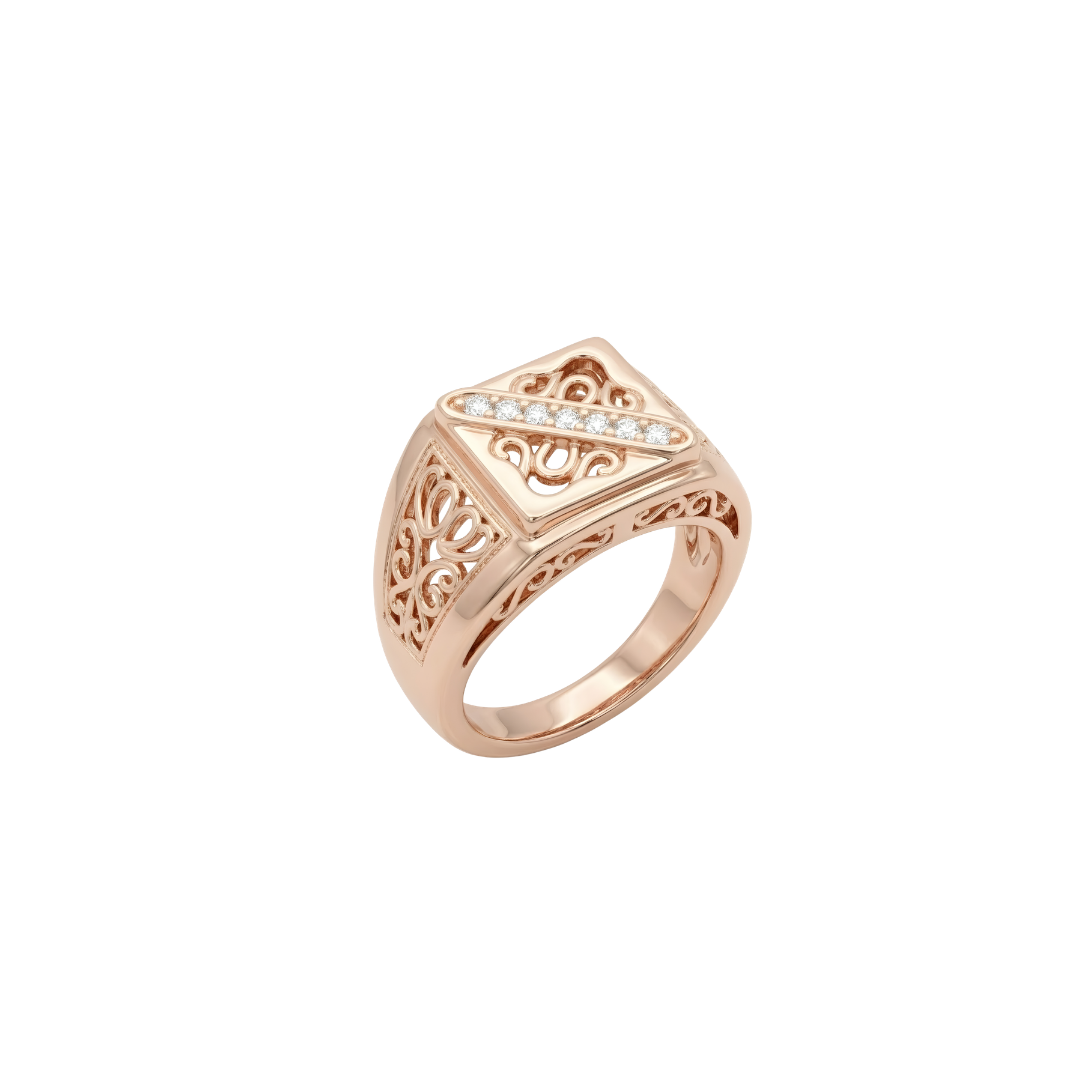 18K Rose Gold Filled Square Ring.