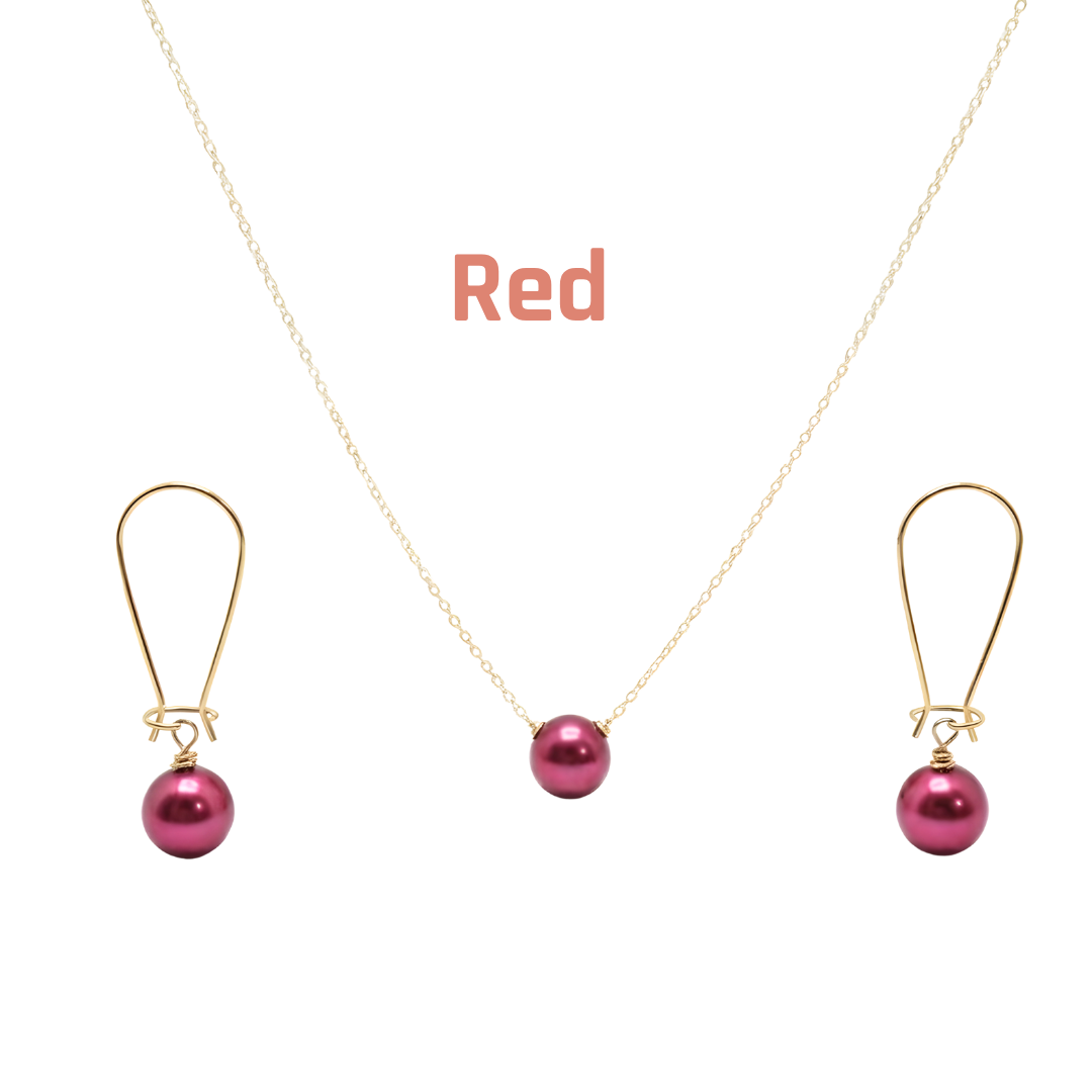 18K Gold Filled Hawaiian Pearl Set