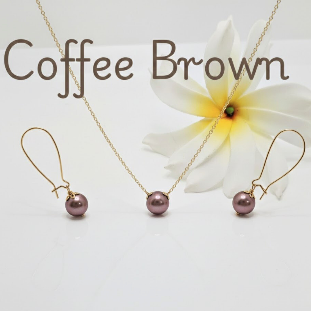 18K Gold Filled Hawaiian Pearl Set