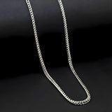 Stainless Steel Silver Franco Wheat Link Chain Necklace – Heavy Textured Silver Chain