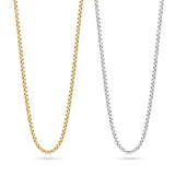 Gold & Silver Tone Round Box Chain Necklace (58cm) – Tarnish-Resistant Venetian Chain
