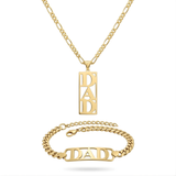 18K Gold Filled Customized Dad Necklace & Bracelet Set