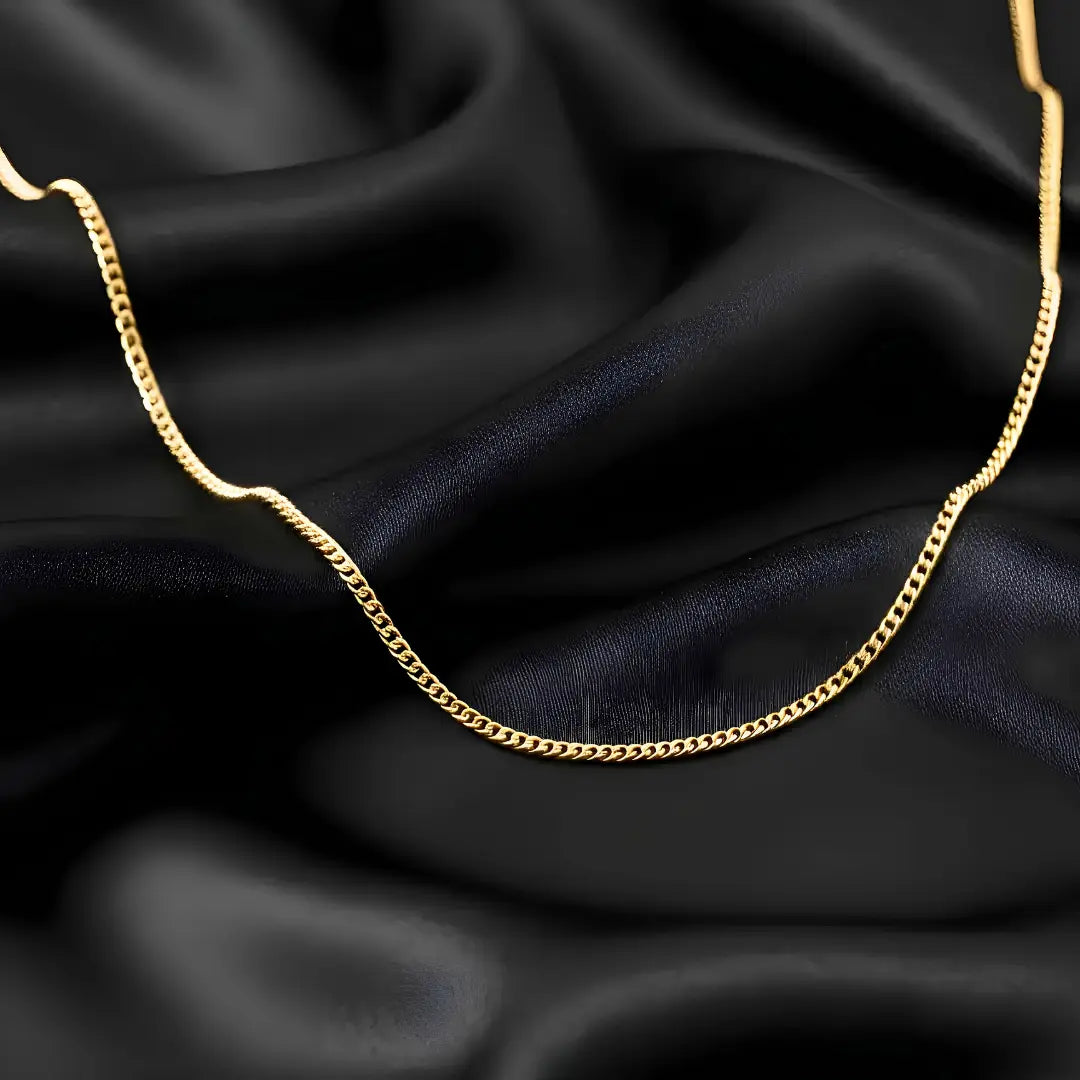 18K Gold Filled 48cm x 4mm Tarnish-Proof Unisex Curb Chain Necklace