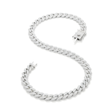 Silver Iced Out Cuban Link Chain