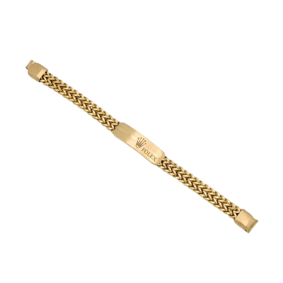 18K Gold Stainless Steel Luxury Bracelet (22cm) – Tarnish-Proof Statement Wristband with Slide Clasp