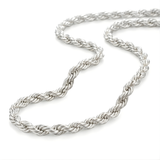 Stainless Steel Silver Rope Chain Necklace 50cm 12mm