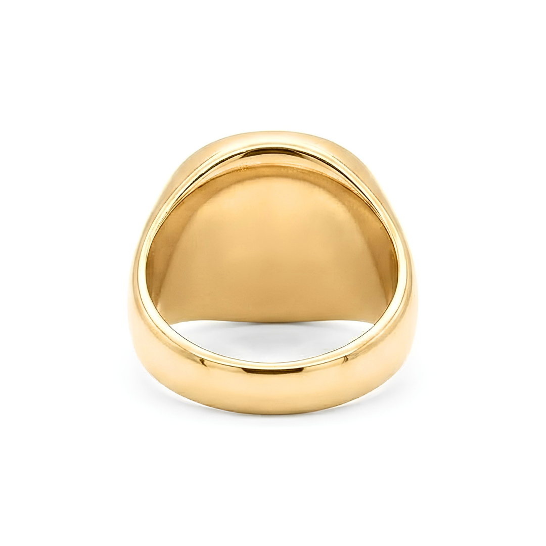 18K Gold Filled Legendary Face Ring – Sculpted High-Relief Figural Statement Signet for Men
