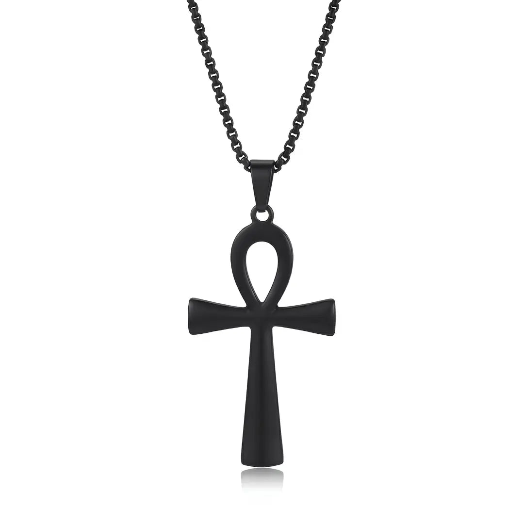 Ankh Pendant Necklace – Egyptian Key of Life Stainless Steel (52cm Chain)