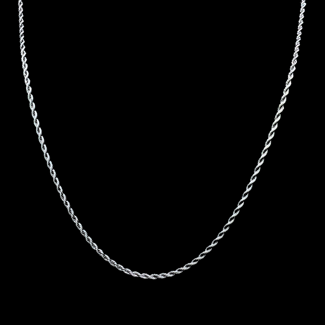 Silver Rhodium Plated Rope Chain