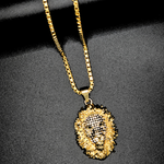 Load image into Gallery viewer, 18k Gold Filled Lion Head Pendant with CZ
