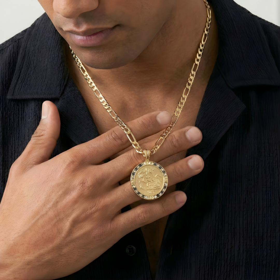 18k Gold Filled Sovereign Medallion Necklace