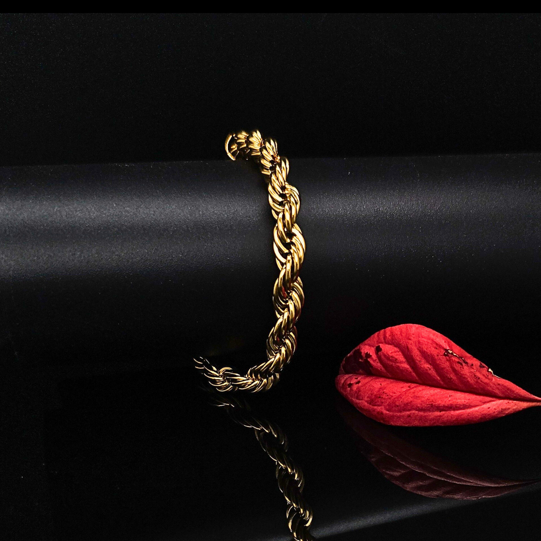 18K Gold Filled Rope Chain Bracelet