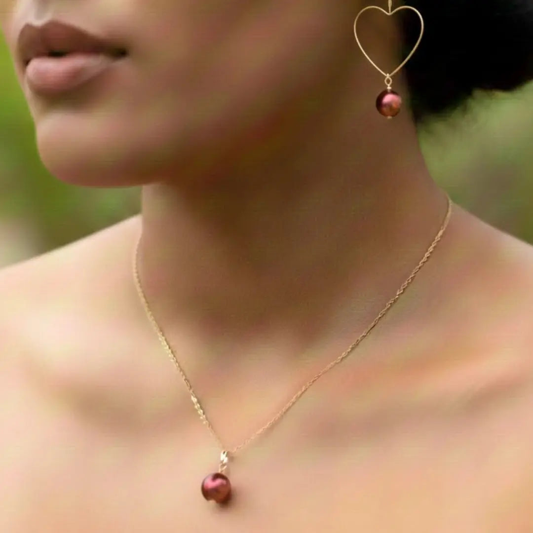  18K Gold Filled Hawaiian Pearl Sets,     
