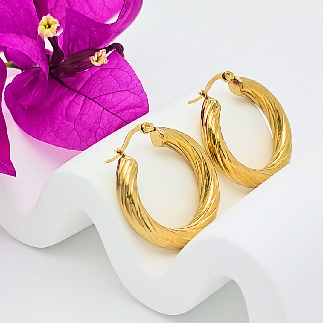 18K Gold Filled Thick Hoop Earrings