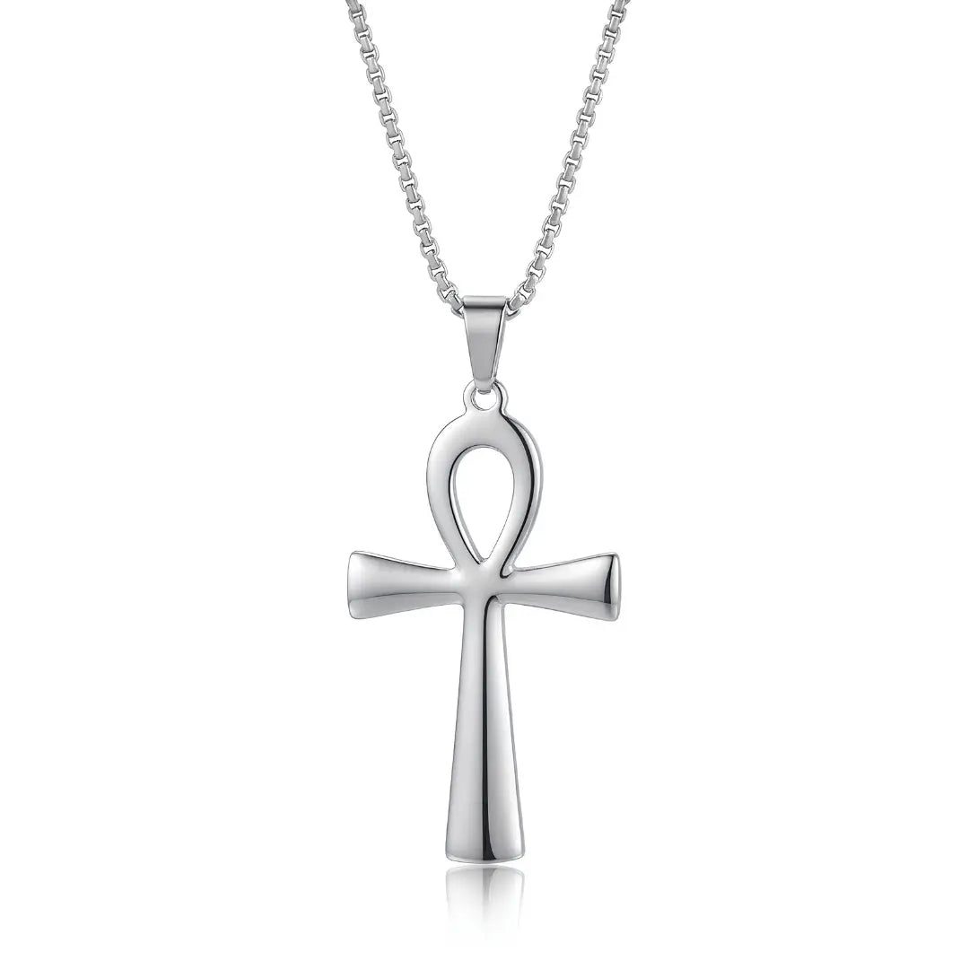 Ankh Pendant Necklace – Egyptian Key of Life Stainless Steel (52cm Chain)