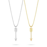 Gold & Silver Tone Arrow Pendant Necklace (58cm Box Chain) – Modern Statement Jewelry
