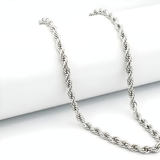 Stainless Steel Silver Rope Chain Necklace 50cm 12mm