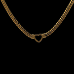 Load image into Gallery viewer, 18K Gold Fileld Heart Cuban Link Necklace