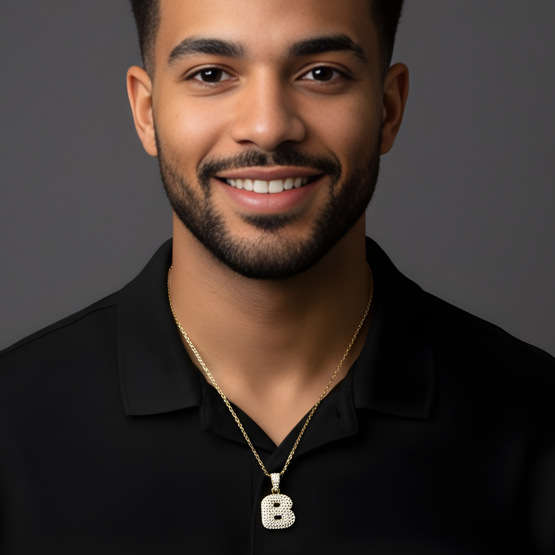 18K Gold Filled Letter J, B, W & T Pendant Necklaces